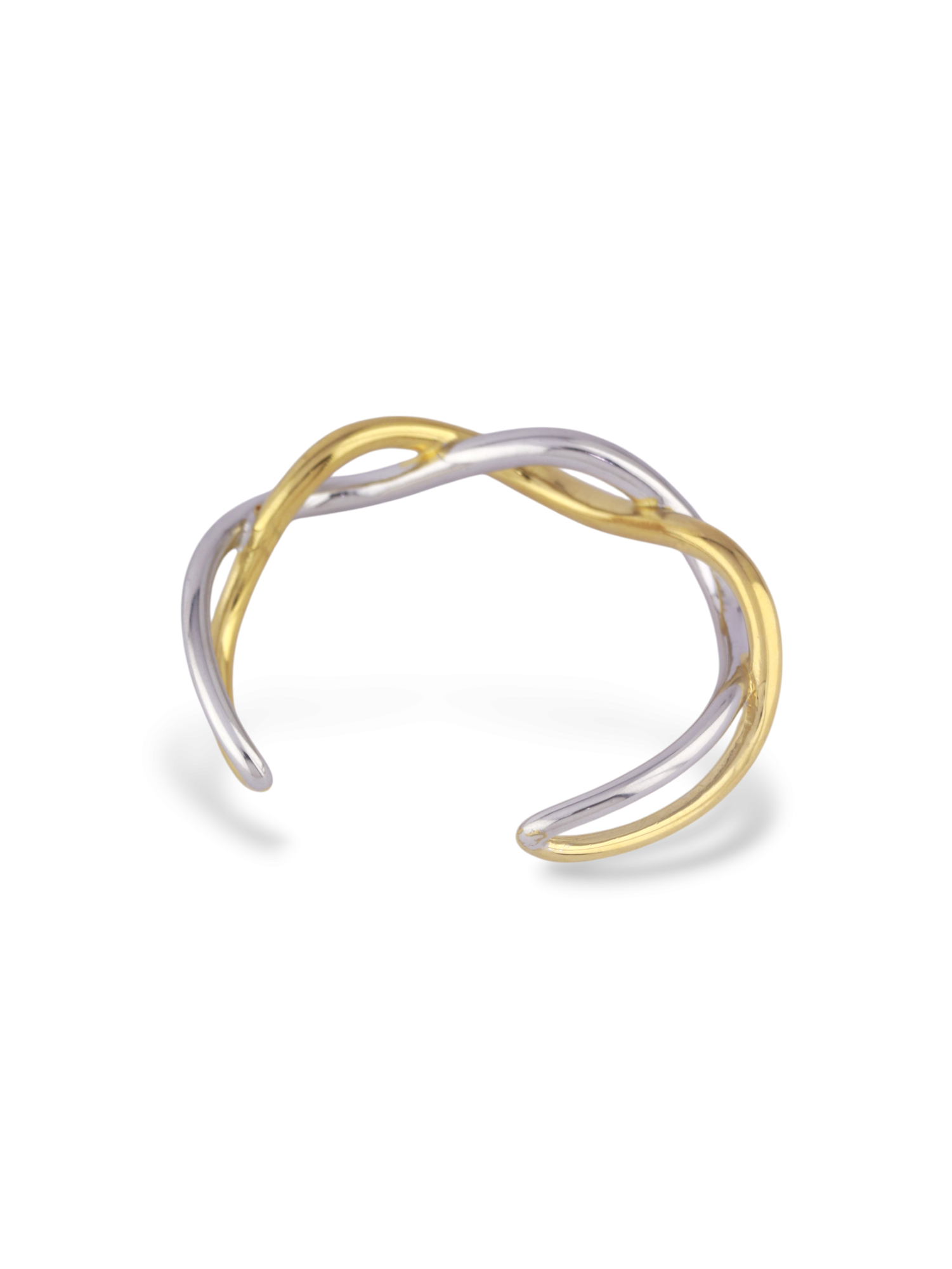 Elegant Lariat Loop Cuff with Gold and Silver Twists