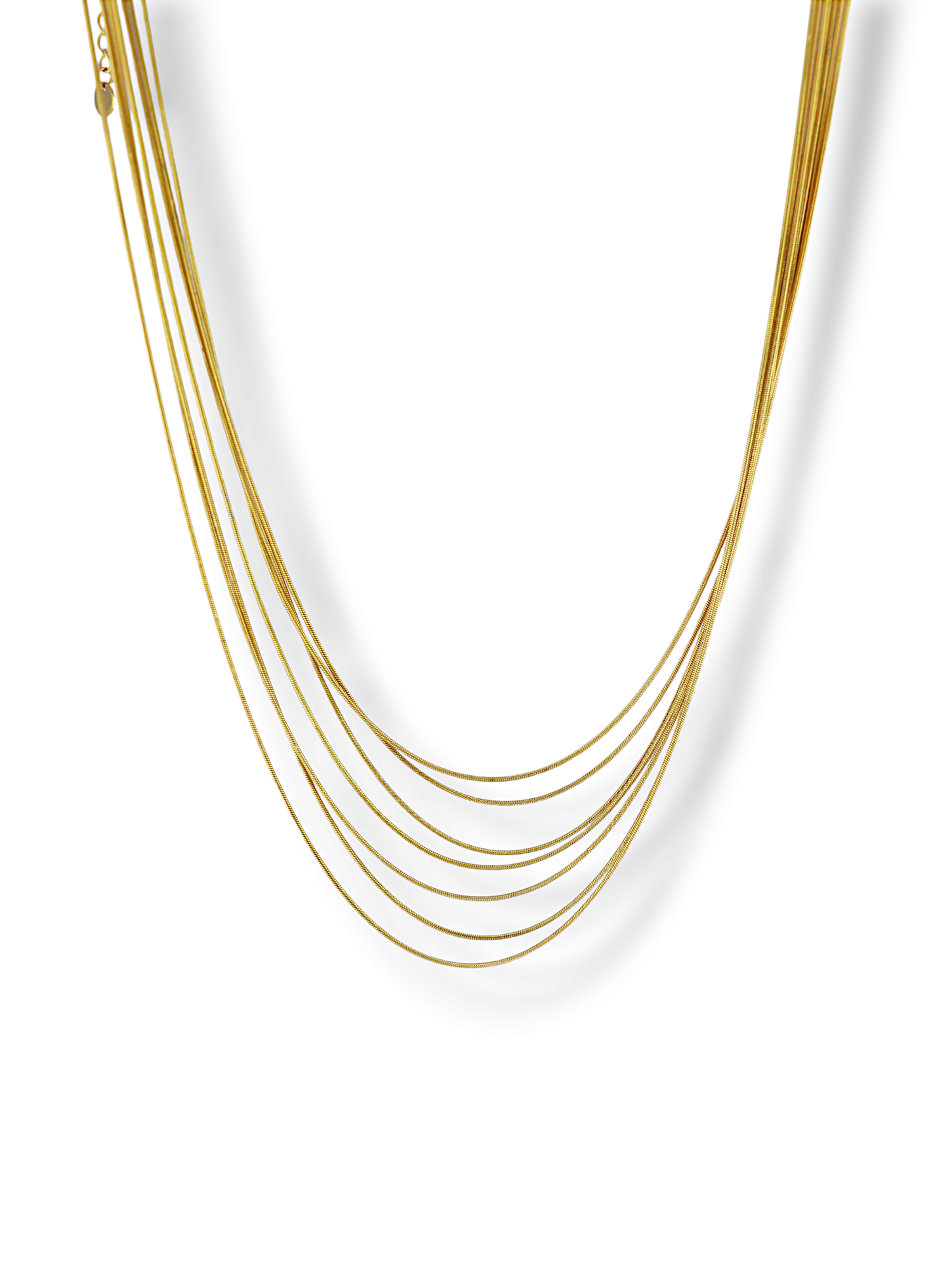 Elegant Multi-Strand Layered Gold Snake Chain Necklace