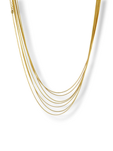 Elegant Multi-Strand Layered Gold Snake Chain Necklace