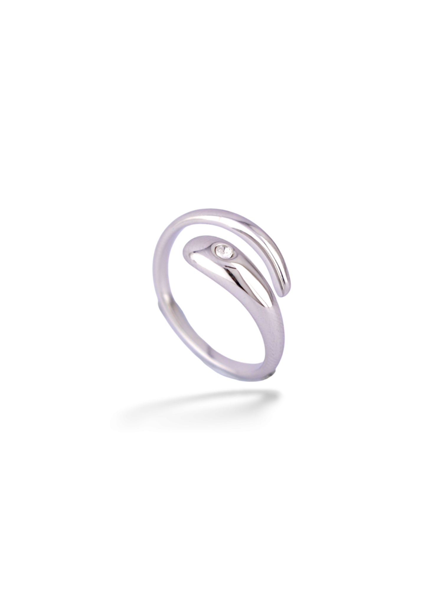 Silver Plated Loop Ring with Elegant Double Band Design