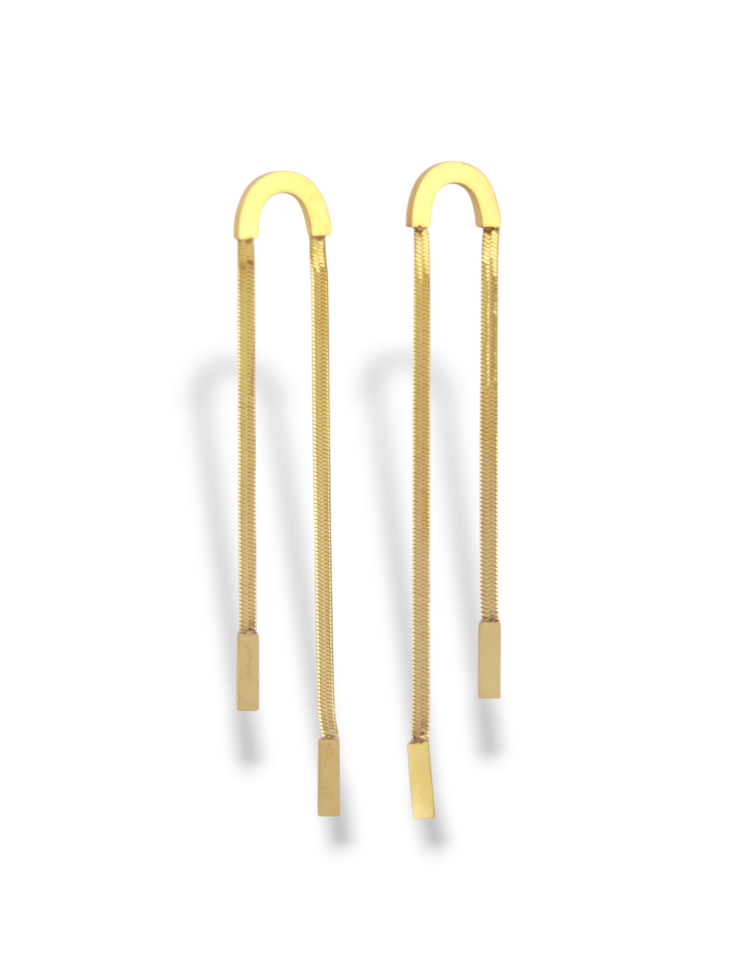 Luxe Drop Earrings with Long Gold Chain Finish