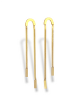 Luxe Drop Earrings with Long Gold Chain Finish