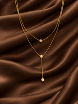 Geometric Cube Layered Lariat Necklace