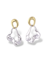 Melted Mist Drop Earrings with Fluid Dual Tone Finish