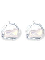 Elegant Mirage Loop Earrings with Soft Pearl Glow Touch