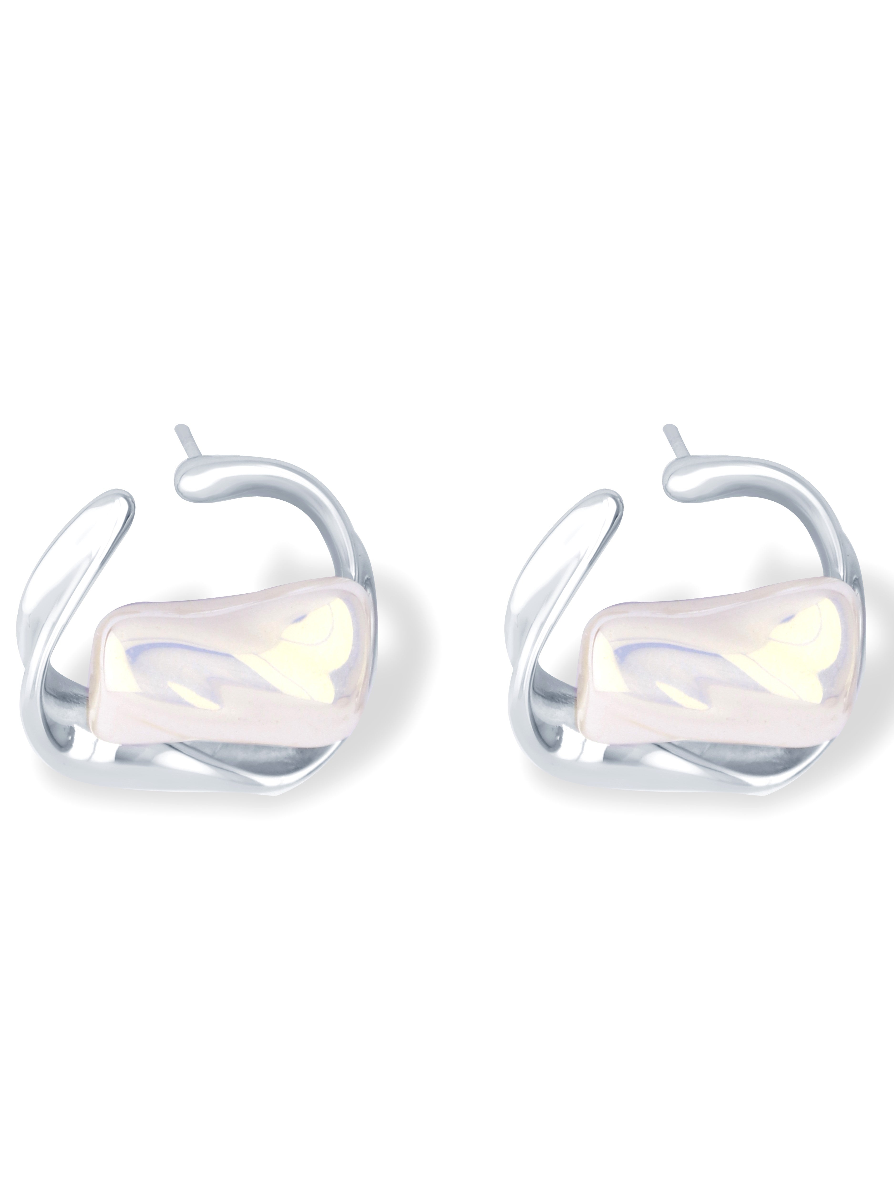 Elegant Mirage Loop Earrings with Soft Pearl Glow Touch