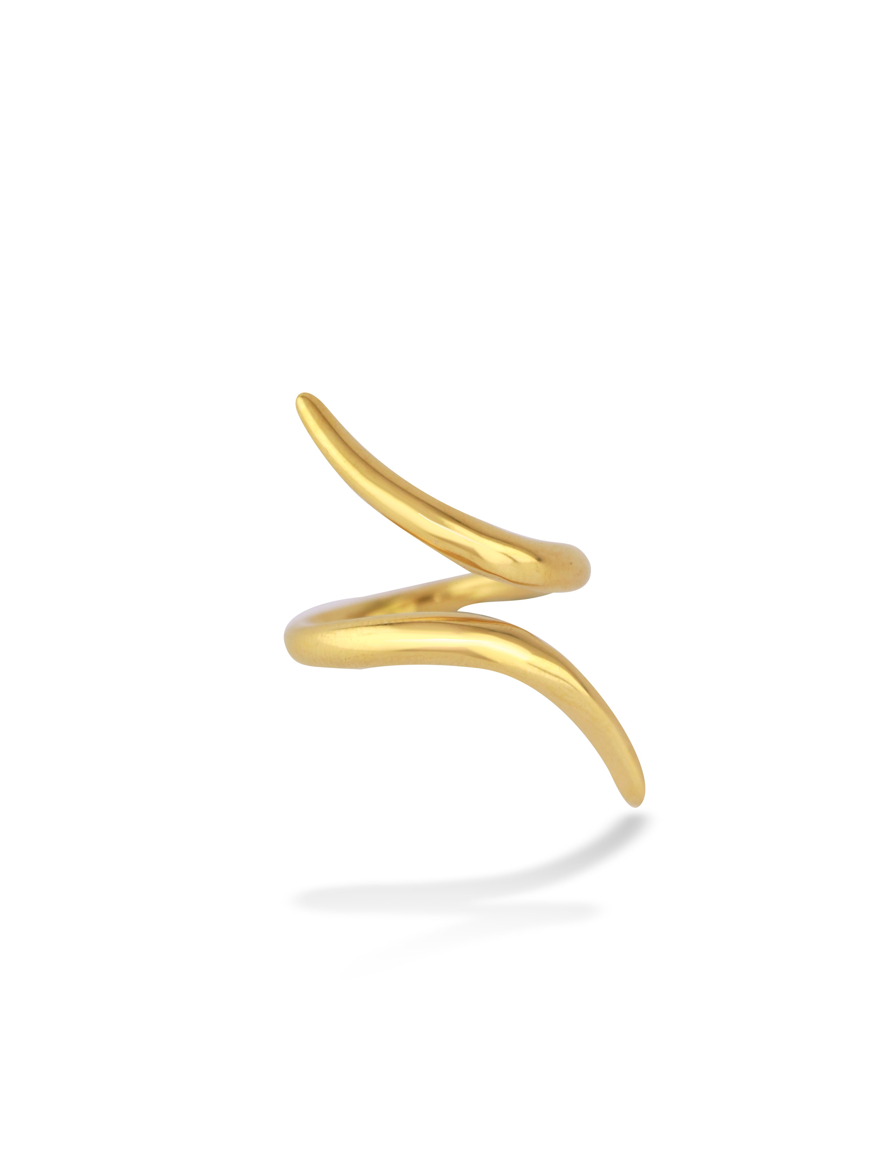 Elegant Golden Azura Ring with Smooth Curve