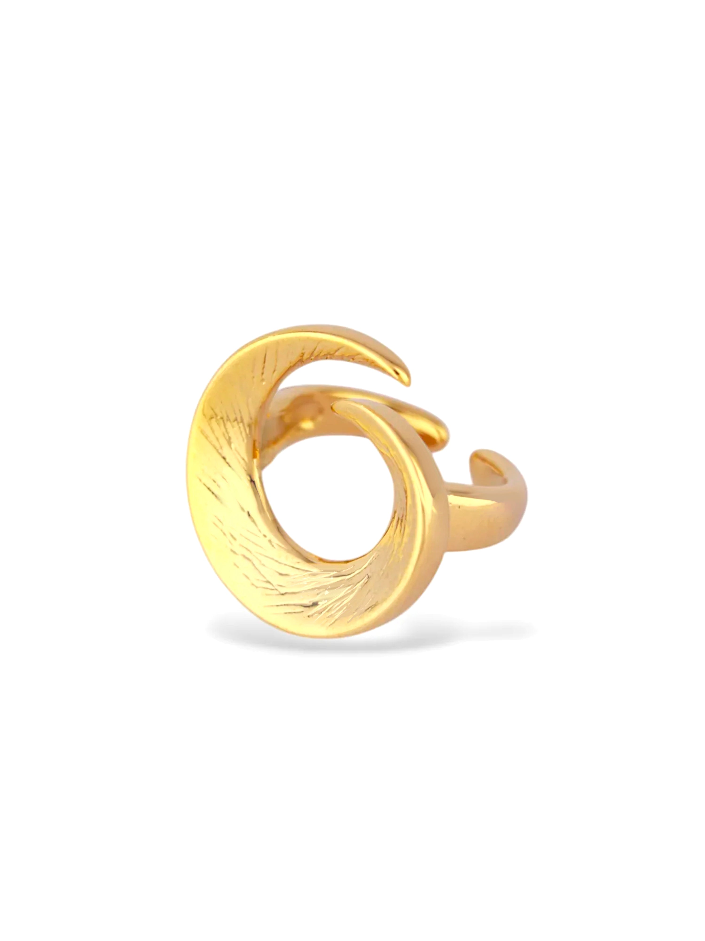 Avesa Open Curve Gold Ring with Smooth Finish
