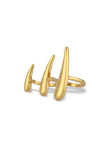 Golden Solstice Ring with a Modern Sun Design