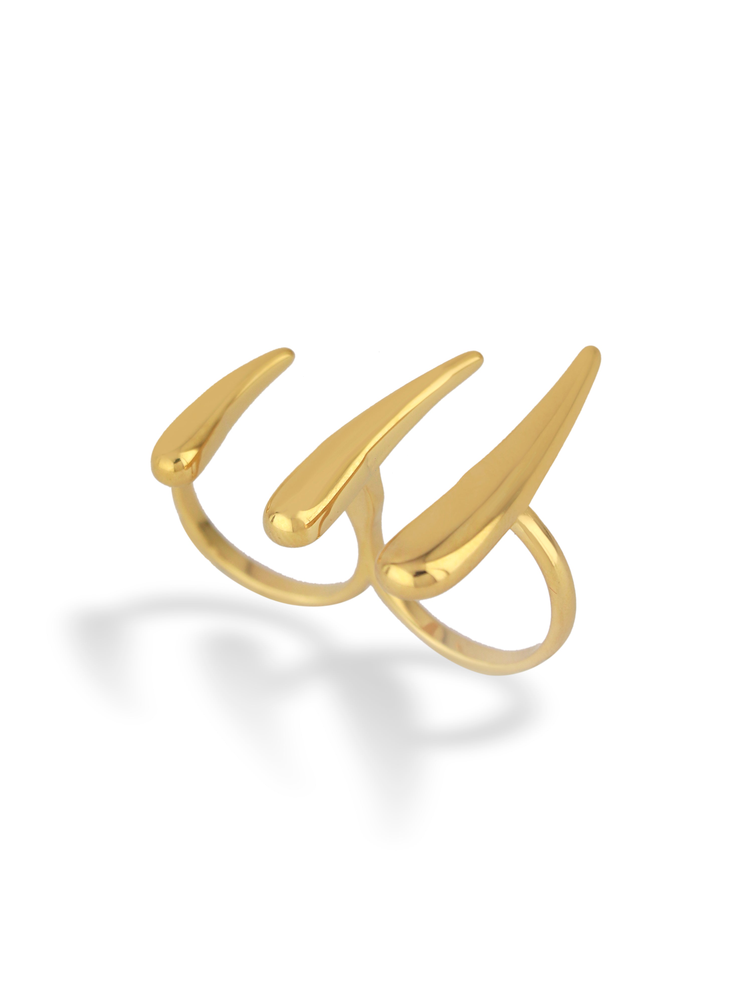 Golden Solstice Ring with a Modern Sun Design
