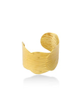 Ribbed Texture Open Cuff Bangle