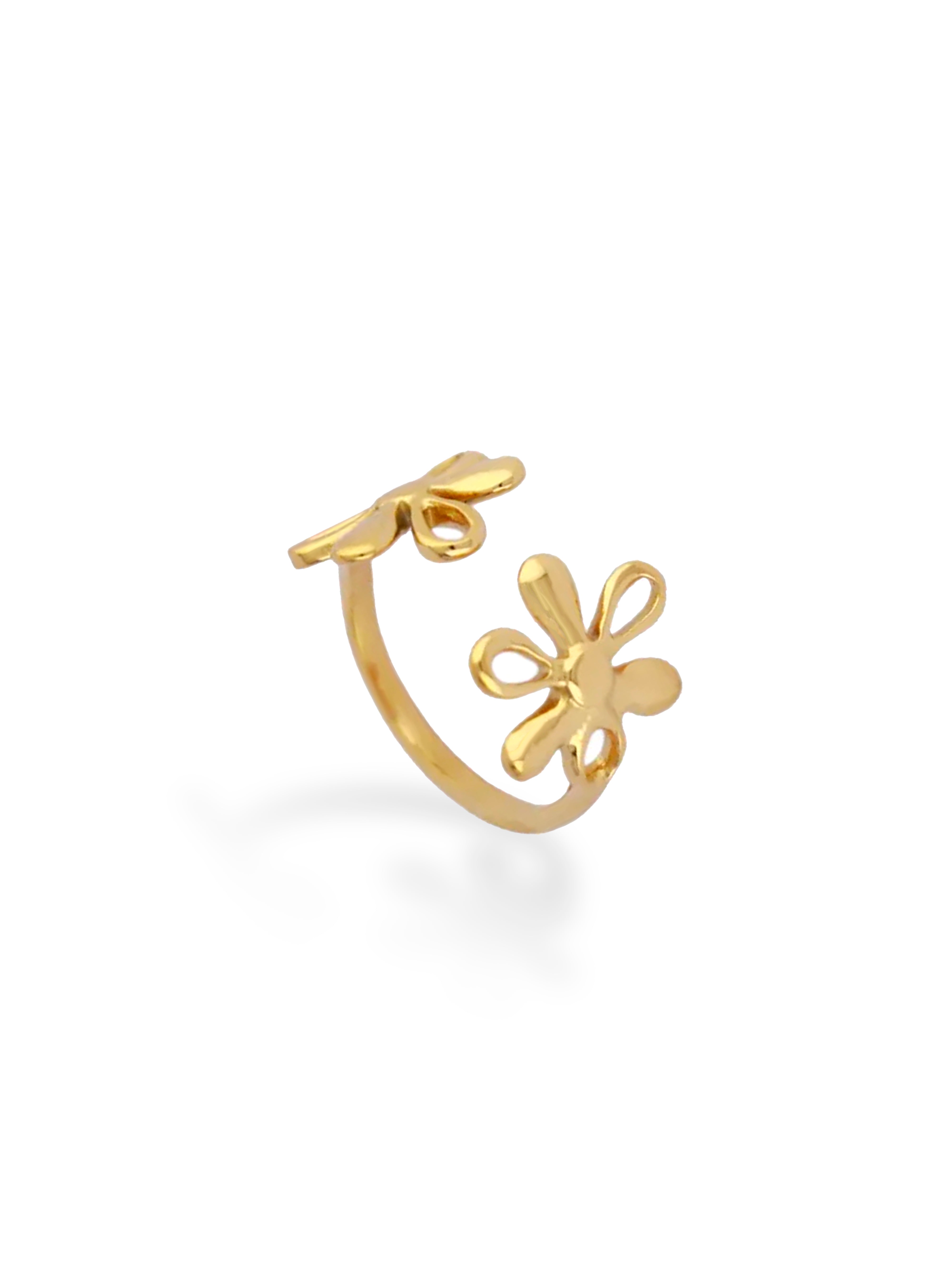 Soft Bloom Petal Open Ring