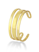 Triple Line Open Bangle with Minimal Finish