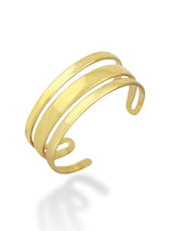 Triple Line Open Bangle with Minimal Finish