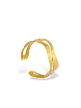 Silver Flow Wave Open Cuff Bracelet for Women