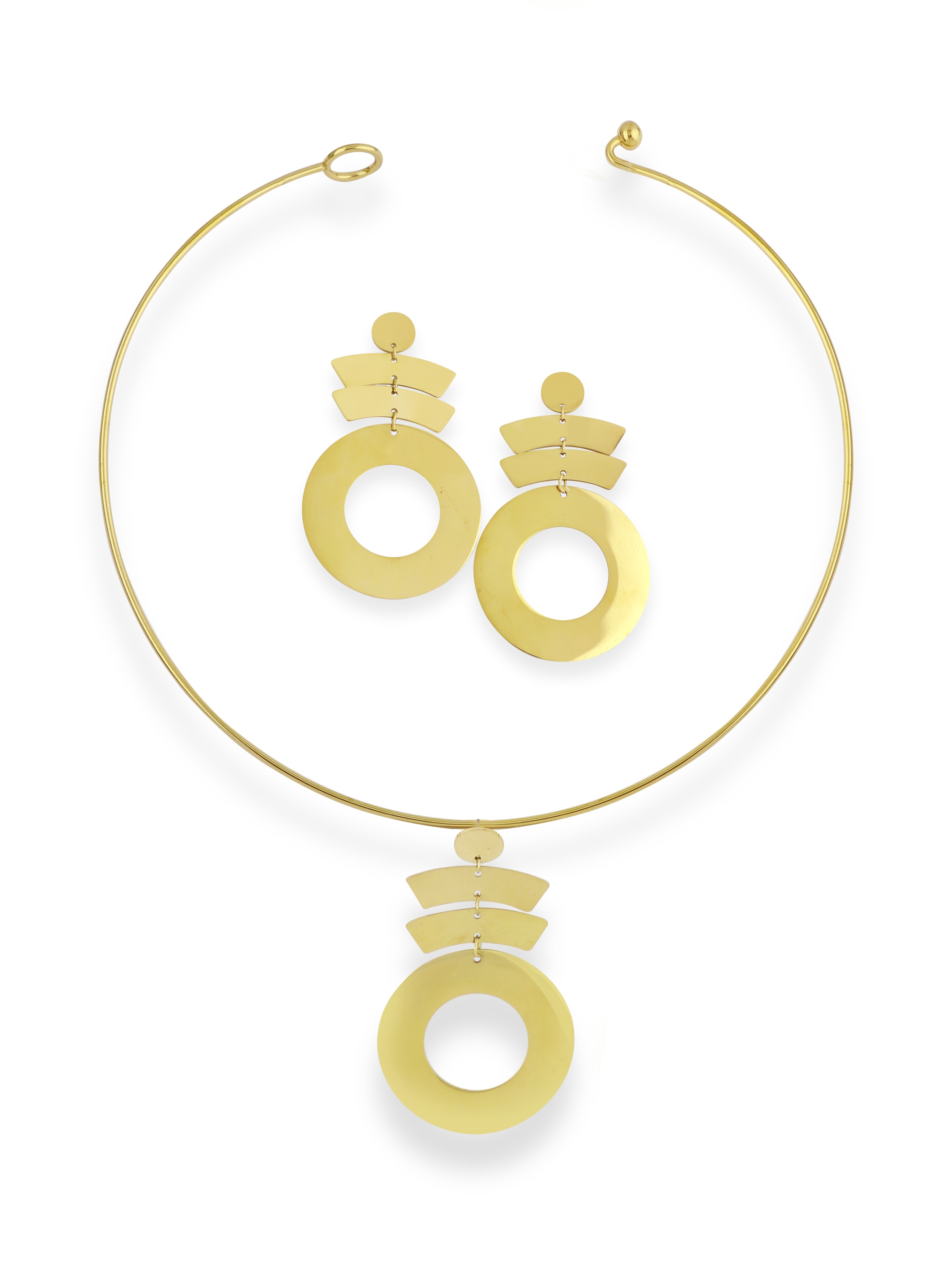 Geometric Circle Bar Jewelry Set