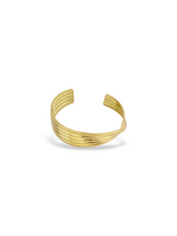 Luxury Minimalist Gold Statement Bangle with High Shine