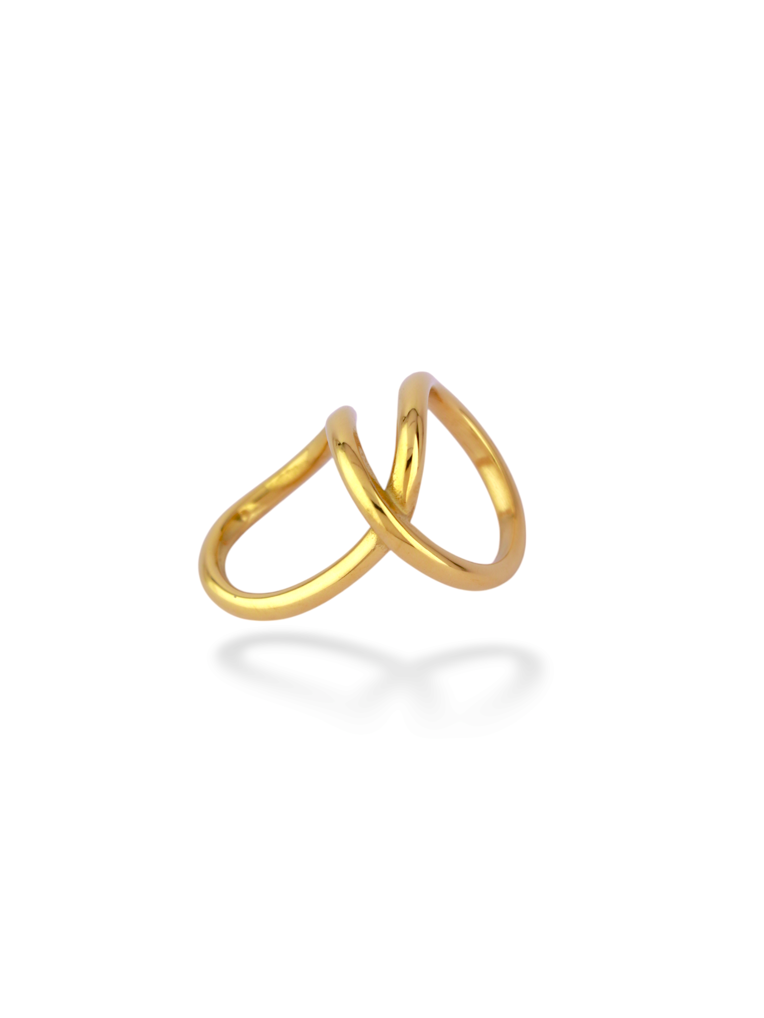 Gold Nova Ring | Modern Double Layer Band