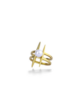 Pearl Line Spiral Ring