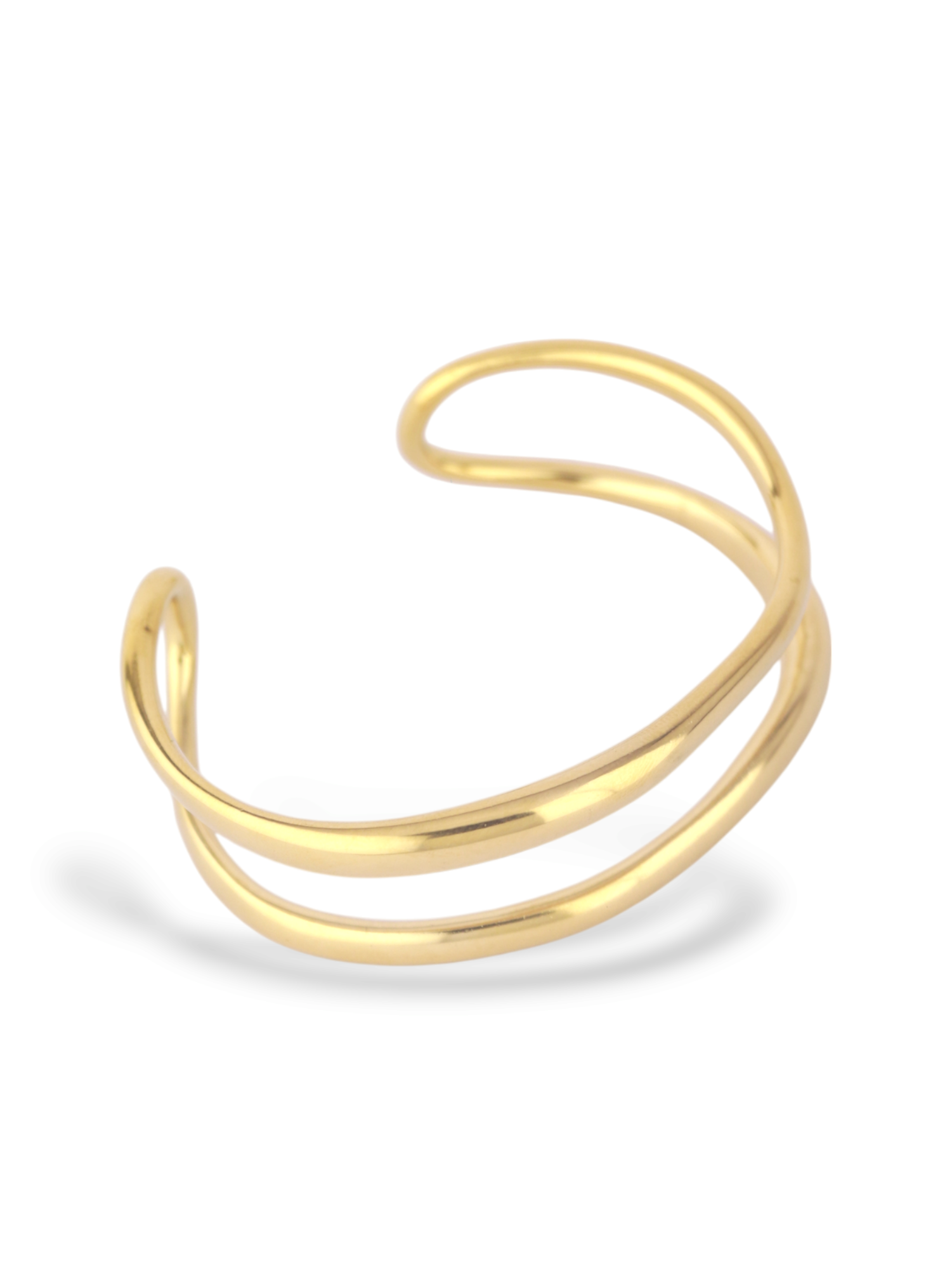 Elegant Sheen Cuff with a Smooth Polished Gold Finish