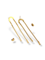 Luxe Drop Earrings with Long Gold Chain Finish