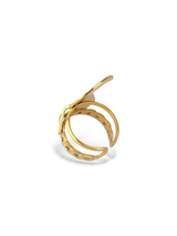 Ease Gold Leaf Ring with Soft Gold Finish