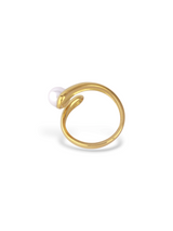 Gold Ela Statement Ring with Wavy Design