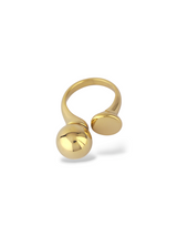 Moon Drop Gold Ring with Smooth Gold Finish
