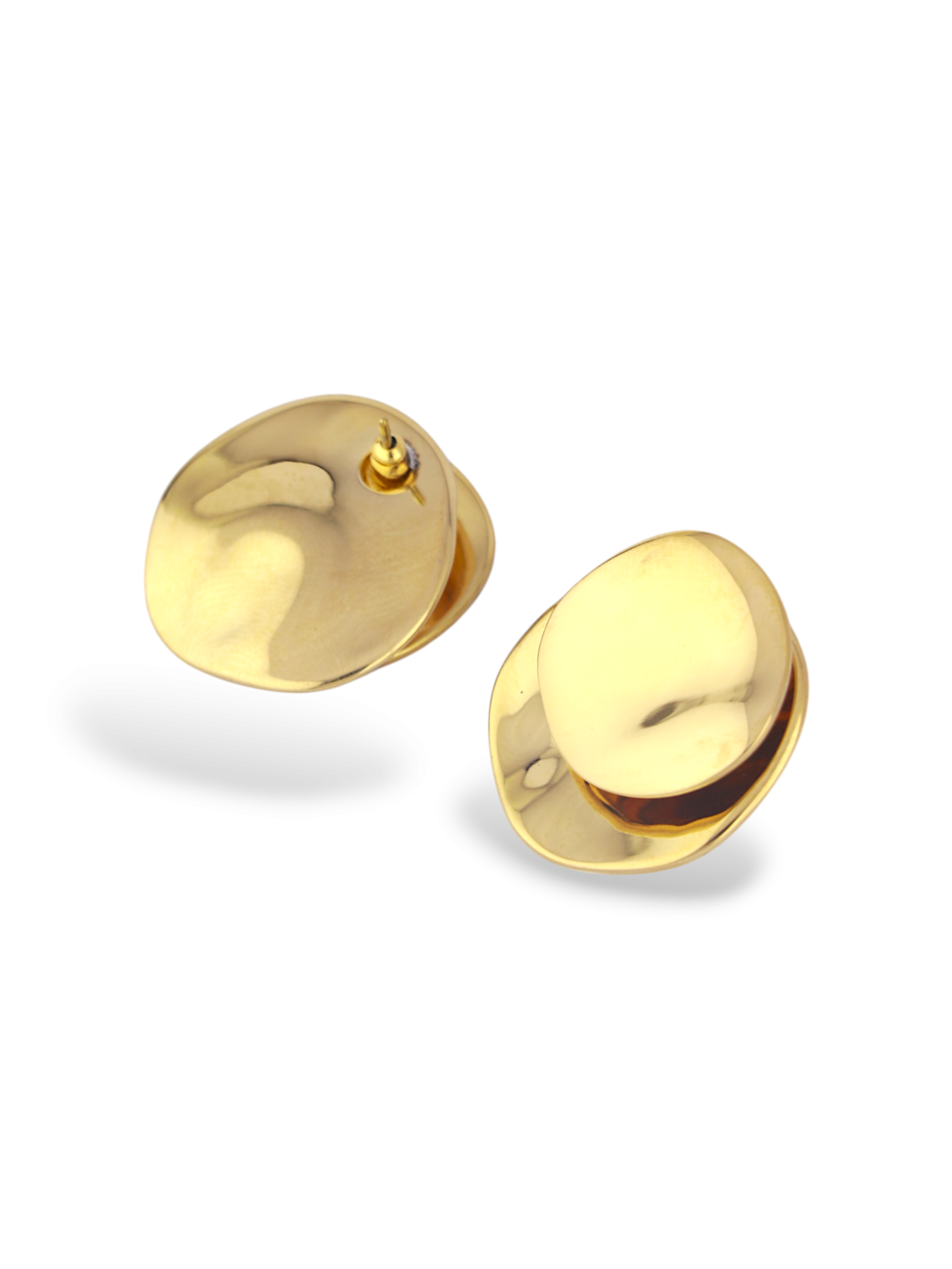 Gold Pebble Stud Earrings for a Natural Look