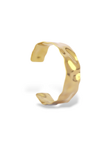 Elegant Gold Plated Aureum Textured Open Cuff Bangle