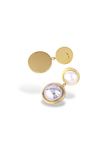 Gold Double Pearl Drop Earrings