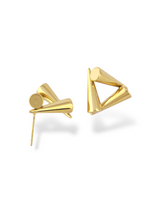Unique Gold Geometric Triangle Stud Earrings