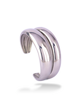 Modern Twinray Bangle with Two-Tone Metallic Finish