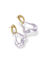 Melted Mist Drop Earrings with Fluid Dual Tone Finish