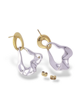Melted Mist Drop Earrings with Fluid Dual Tone Finish