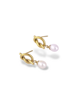 Golden Knot Pearl Drop Stud Earrings for Daily Wear