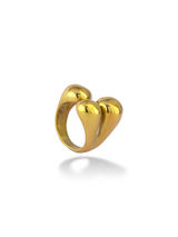 Elegant Gold Grace Ring with Modern Double Drop Design