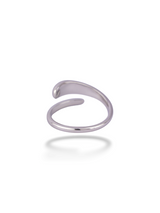 Silver Plated Loop Ring with Elegant Double Band Design