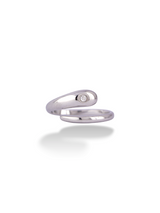 Silver Plated Loop Ring with Elegant Double Band Design