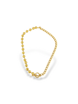Classic Gold Bead Chain Necklace with Toggle Clasp