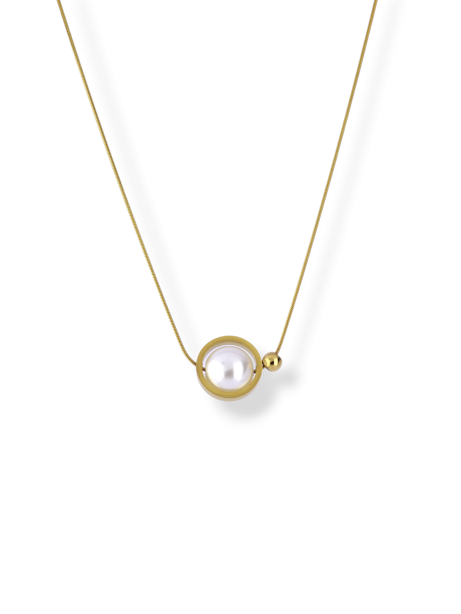 Classy Gold Plated Pearl Necklace for Women