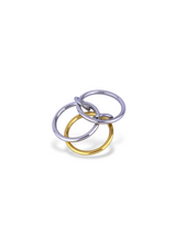Interlocked Gold and Silver Circle Ring