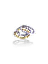 Interlocked Gold and Silver Circle Ring