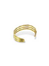 Petite Band Gold Finish Minimal Stacked Open Bangle