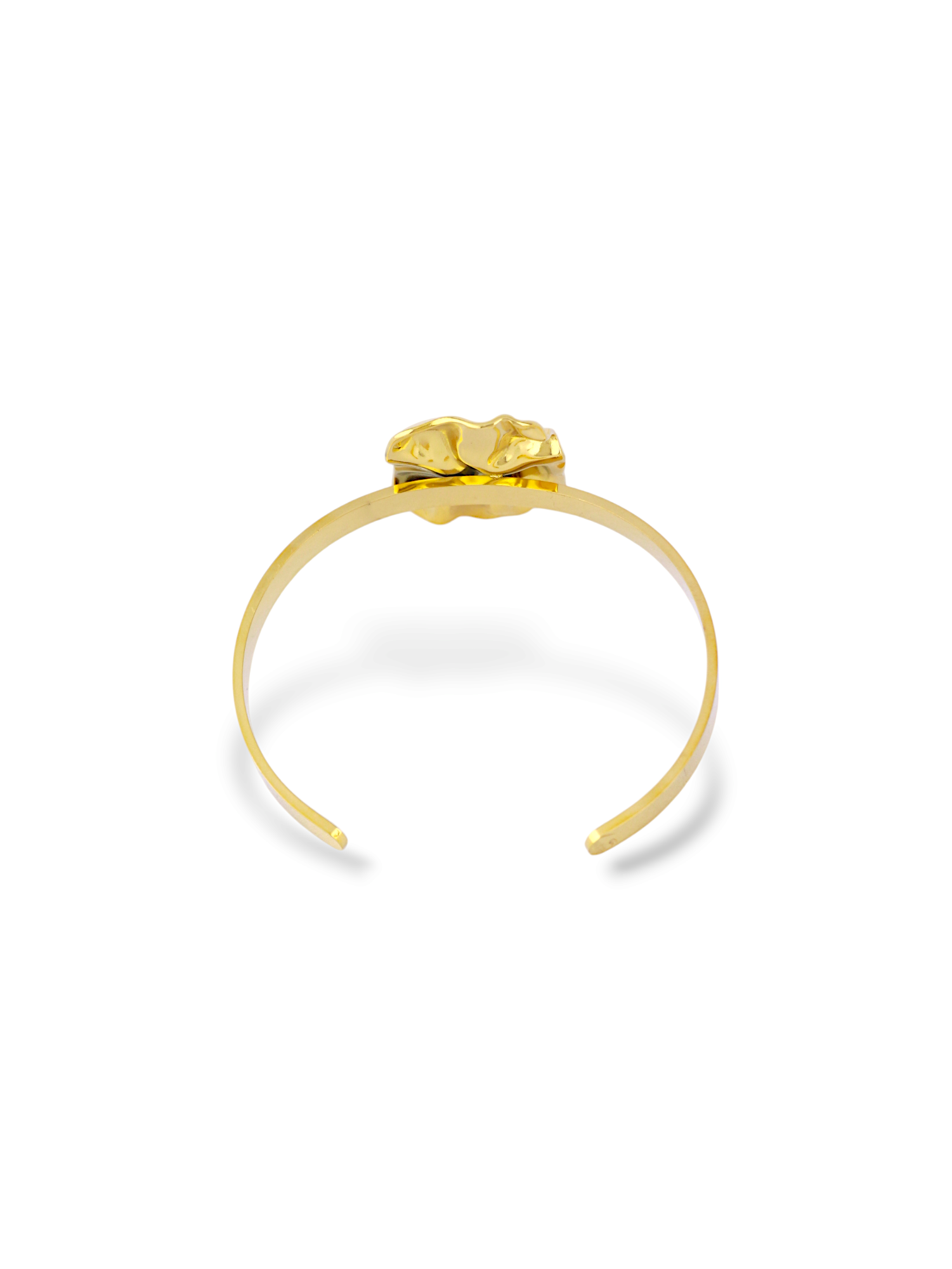 Elegant Gold Monarch Open Bangle with Sparkling Stones