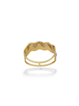 Elegant Gold Mirage Bangle with Triple Sparkle Rows