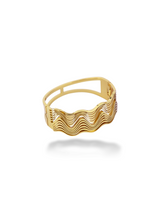 Elegant Gold Mirage Bangle with Triple Sparkle Rows
