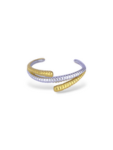 Stylish Two-Tone Aure Bangle with an Adjustable Design