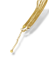 Elegant Multi-Strand Layered Gold Snake Chain Necklace
