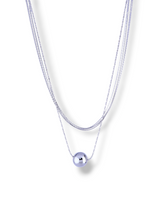 Stylish Gold Layered Chain Necklace with Round Bead